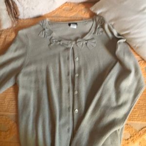 Wool and cashmere mix cardigan with silk bows